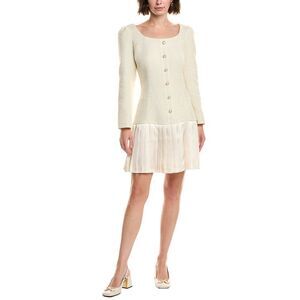 Pascale La Mode Womens Tweed Mini Dress, Tan